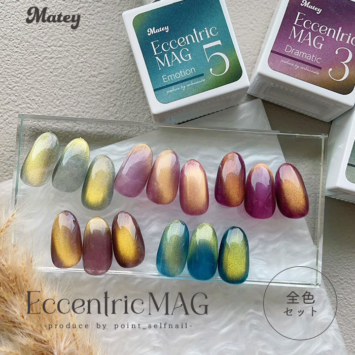 台紙付き★【全5色セット】matey Eccentric Magnetgel エキセントリックマグネットジェル【12ミクロン】【#1のみ25ミクロン】